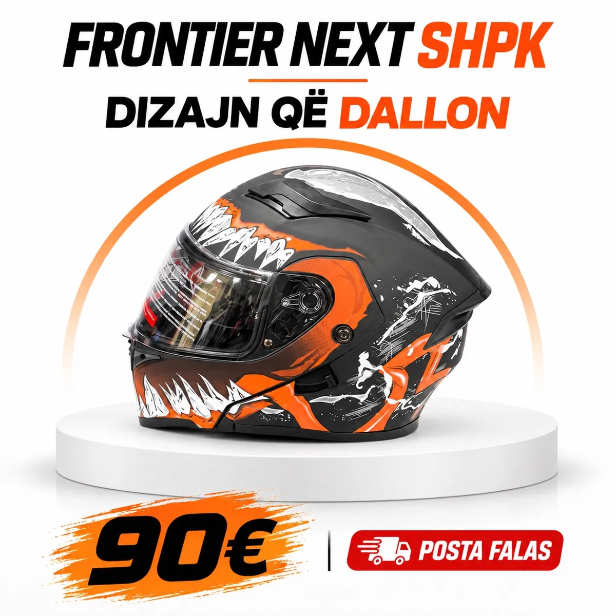 Helmetë integrale · E zezë / portokalli
